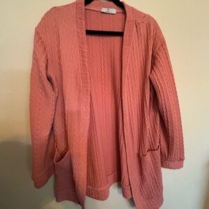 Women's Pink Cable Knit Sweater